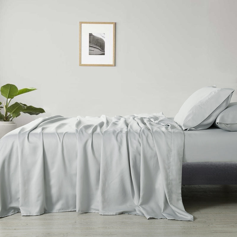 Dealsmate Royal Comfort 600 Thread Count Cooling Ultra Soft Tencel Eucalyptus Sheet Set - Queen - Grey