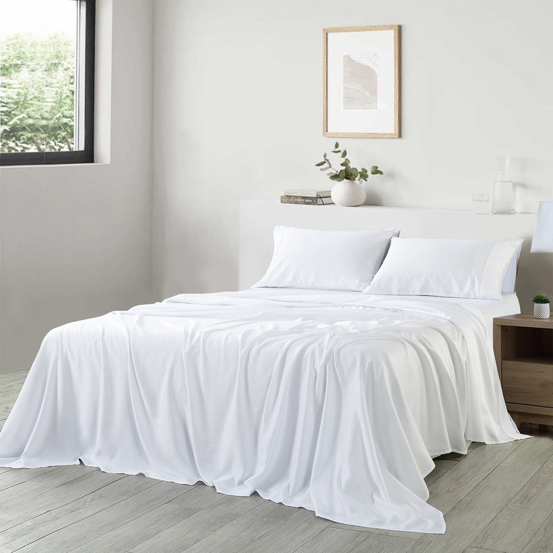 Dealsmate Royal Comfort 600 Thread Count Cooling Ultra Soft Tencel Eucalyptus Sheet Set - King - White