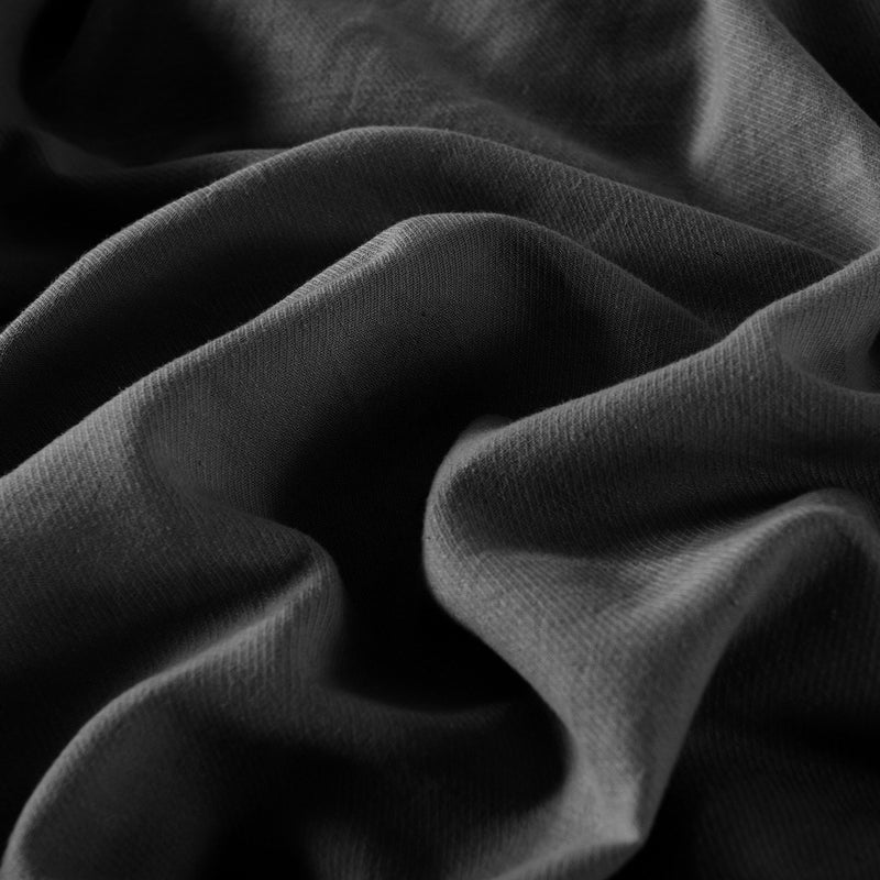 Dealsmate Royal Comfort Hemp Braid Cotton Blend Quilt Cover Set Reverse Stripe Bedding - Queen - Charcoal