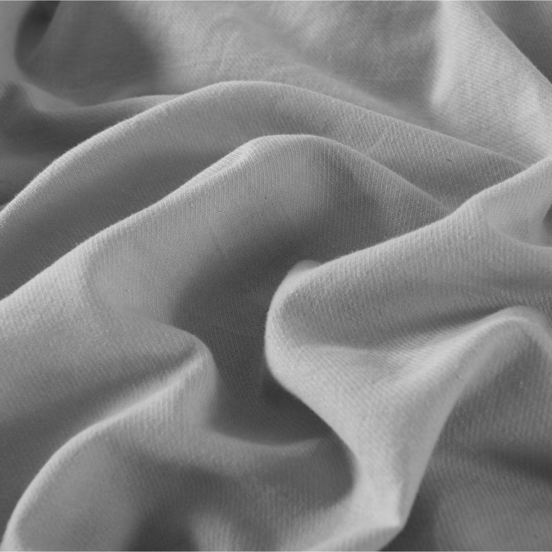 Dealsmate Royal Comfort Hemp Braid Cotton Blend Quilt Cover Set Reverse Stripe Bedding - Queen - Light Grey