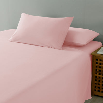 Dealsmate Royal Comfort 100% Jersey Cotton 4 Piece Sheet Set - Queen - Pink Marle