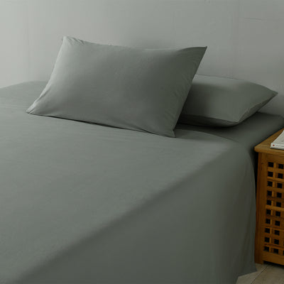 Dealsmate Royal Comfort 100% Jersey Cotton 4 Piece Sheet Set - King - Charcoal Marle