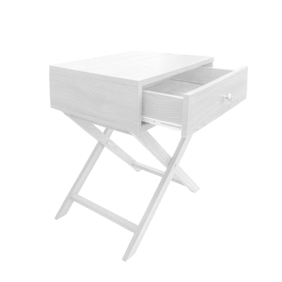 Dealsmate Milano Decor Bedside Table Surry Hills White Storage Cabinet Bedroom - One Pack - White