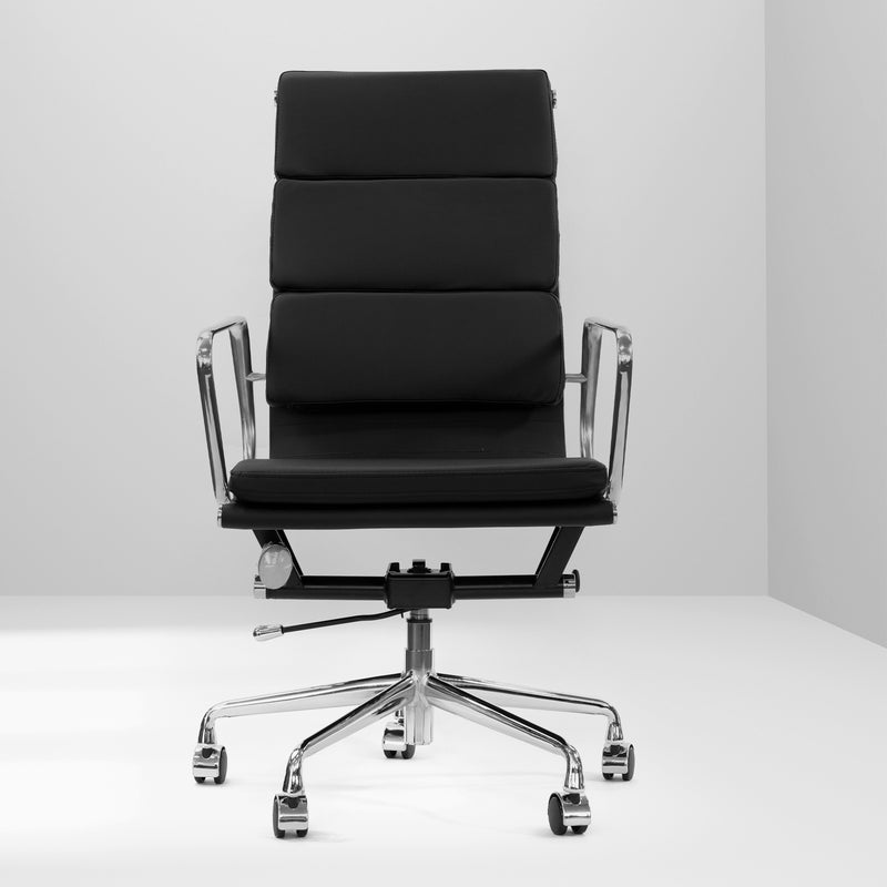 Dealsmate Milano Premium Office Executive Computer Chair PU Leather Steel Chrome Black