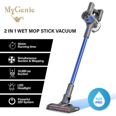 Dealsmate MyGenie H20 PRO Wet Mop 2-IN-1 Cordless Stick Vacuum Cleaner Handheld Recharge - Blue