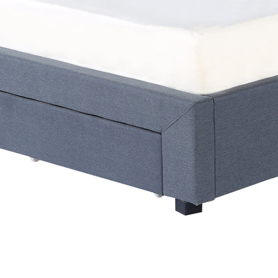 Dealsmate Milano Decor Palermo Bed Base with Drawers Upholstered Fabric Wood Charcoal - Queen - Charcoal