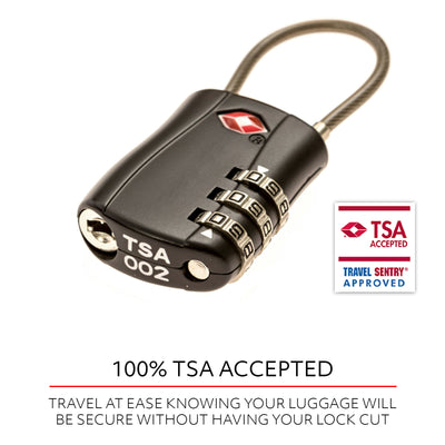 Dealsmate 2 x TSA Approved 3 Digit Combination Locks Cable Luggage Suitcase Security Locks