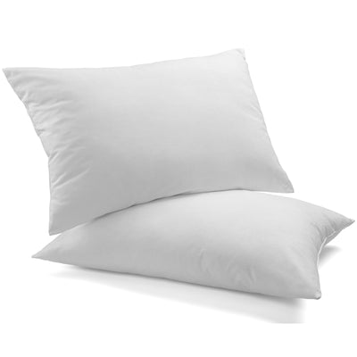 Dealsmate Royal Comfort Goose Down Feather Pillows 1000GSM 100% Cotton Cover - Twin Pack