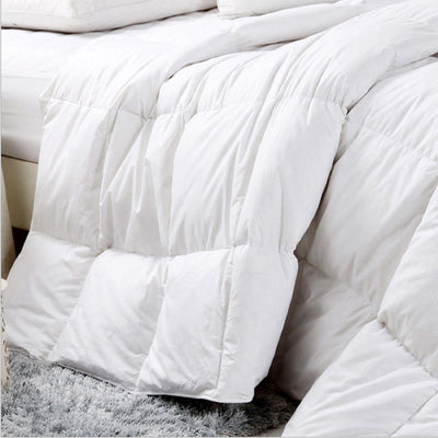 Dealsmate Royal Comfort 500GSM Plush Duck Feather Down Quilt Ultra Warm Soft - All Seasons - Single - White