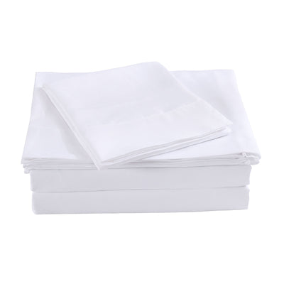 Dealsmate Royal Comfort Bamboo Blended Sheet & Pillowcases Set 1000TC Ultra Soft Bedding - Double - White