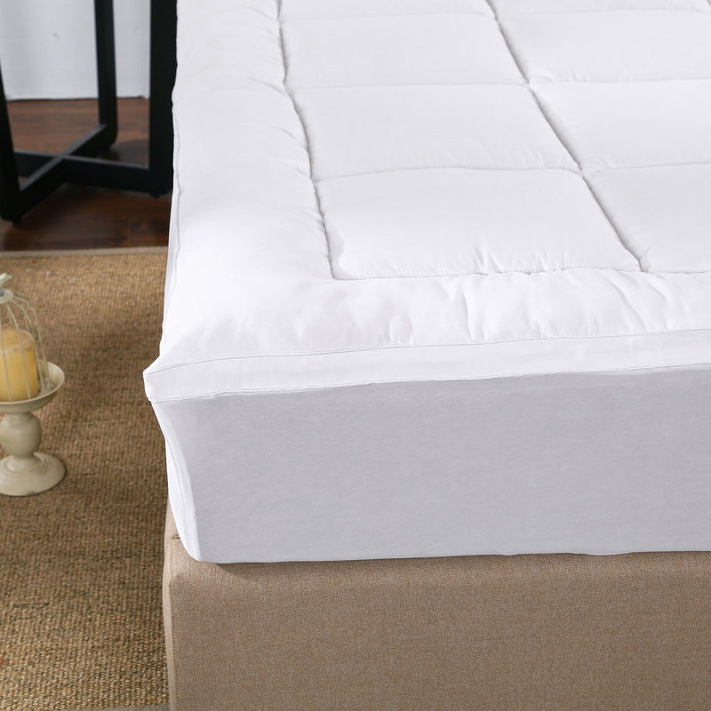 Dealsmate Royal Comfort 1000GSM Memory Mattress Topper Cover Protector Underlay - Single - White