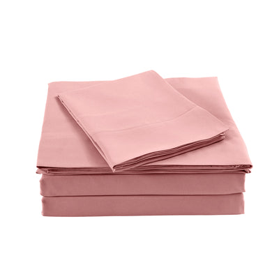 Dealsmate Royal Comfort Bamboo Blended Sheet & Pillowcases Set 1000TC Ultra Soft Bedding - King - Blush