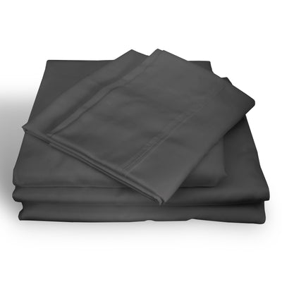 Dealsmate Royal Comfort 1000TC Hotel Grade Bamboo Cotton Sheets Pillowcases Set Ultrasoft - Queen - Pewter