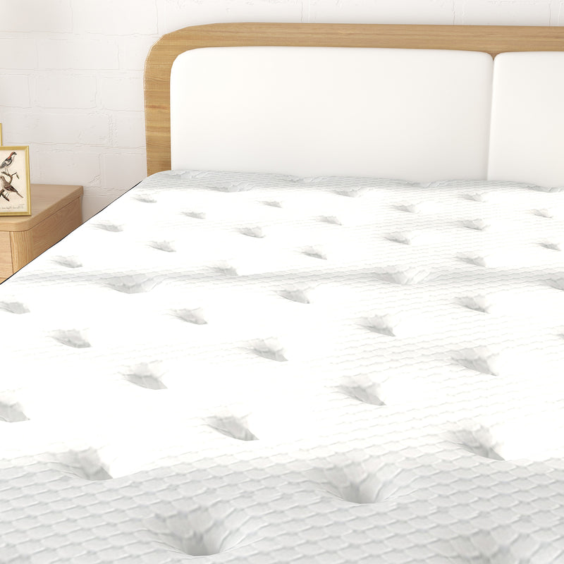 Dealsmate Osteopedic Euro Top Mattress Pocket Spring Medium Firm Hybrid Design Bed 30CM - Queen - White