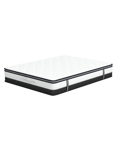 Dealsmate Osteopedic Euro Top Mattress Pocket Spring Medium Firm Hybrid Design Bed 30CM - King - White