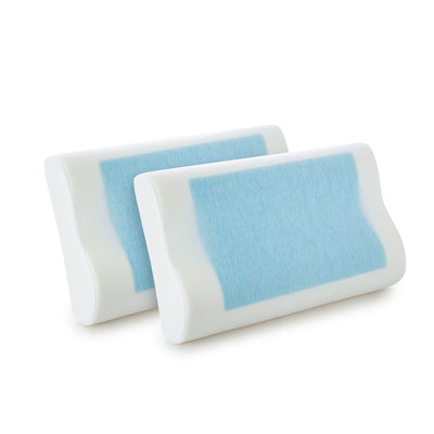 Dealsmate Royal Comfort Cooling Gel Contour High Density Memory Foam Pillow Twin Pack