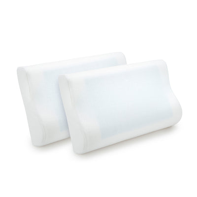 Dealsmate Royal Comfort Cooling Gel Contour High Density Memory Foam Pillow Twin Pack