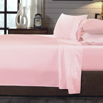 Dealsmate Royal Comfort 250TC Organic 100% Cotton Sheet Set 4 Piece Luxury Hotel Style - King - Blush