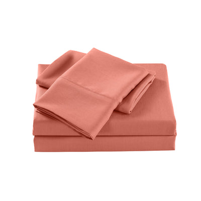 Dealsmate Royal Comfort 2000 Thread Count Bamboo Cooling Sheet Set Ultra Soft Bedding - Single - Peach