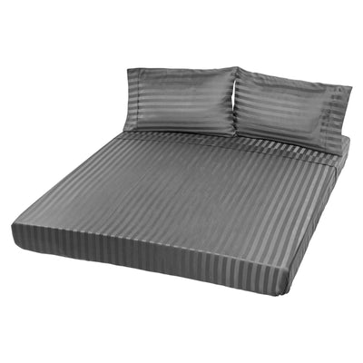 Dealsmate Royal Comfort 1200TC Sheet Set Damask Cotton Blend Ultra Soft Sateen Bedding - Queen - Charcoal Grey