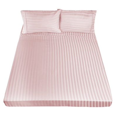 Dealsmate Royal Comfort 1200TC Sheet Set Damask Cotton Blend Ultra Soft Sateen Bedding - Queen - Blush