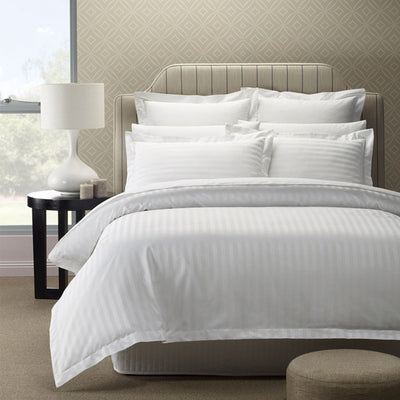 Dealsmate Royal Comfort 1200TC Quilt Cover Set Damask Cotton Blend Luxury Sateen Bedding - Queen - White