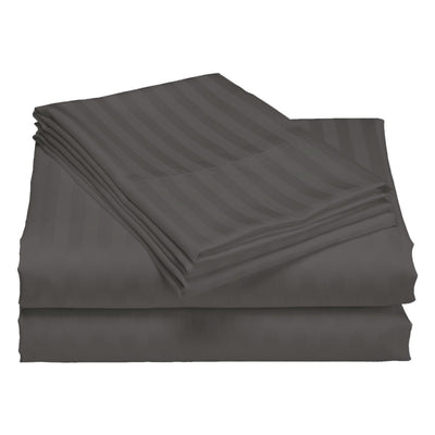 Dealsmate Royal Comfort 1200TC Quilt Cover Set Damask Cotton Blend Luxury Sateen Bedding - Queen - Charcoal Grey