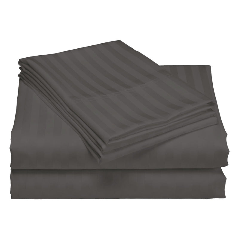 Dealsmate Royal Comfort 1200TC Quilt Cover Set Damask Cotton Blend Luxury Sateen Bedding - King - Charcoal Grey