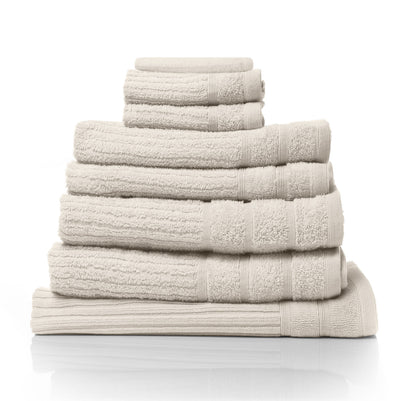 Dealsmate Royal Comfort Eden Egyptian Cotton 600GSM 8 Piece Luxury Bath Towels Set - Beige