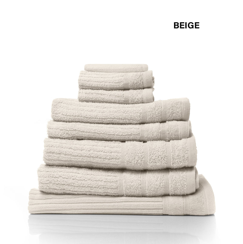 Dealsmate Royal Comfort Eden Egyptian Cotton 600GSM 8 Piece Luxury Bath Towels Set - Beige