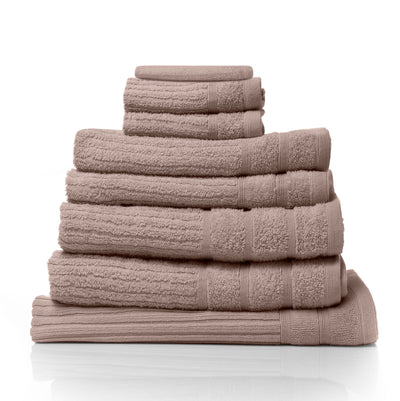 Dealsmate Royal Comfort Eden Egyptian Cotton 600GSM 8 Piece Luxury Bath Towels Set - Rose