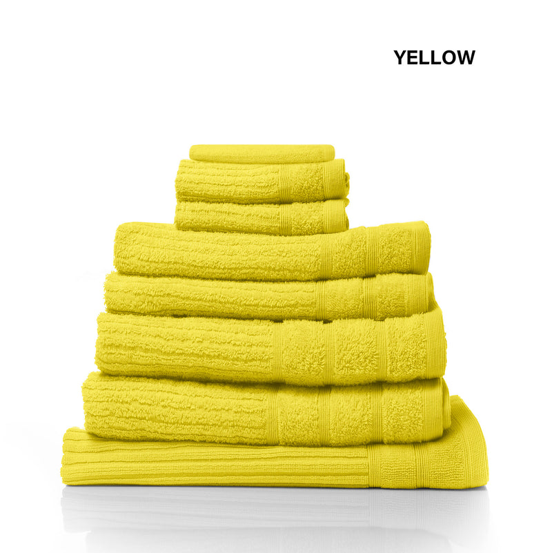 Dealsmate Royal Comfort Eden Egyptian Cotton 600GSM 8 Piece Luxury Bath Towels Set - Yellow