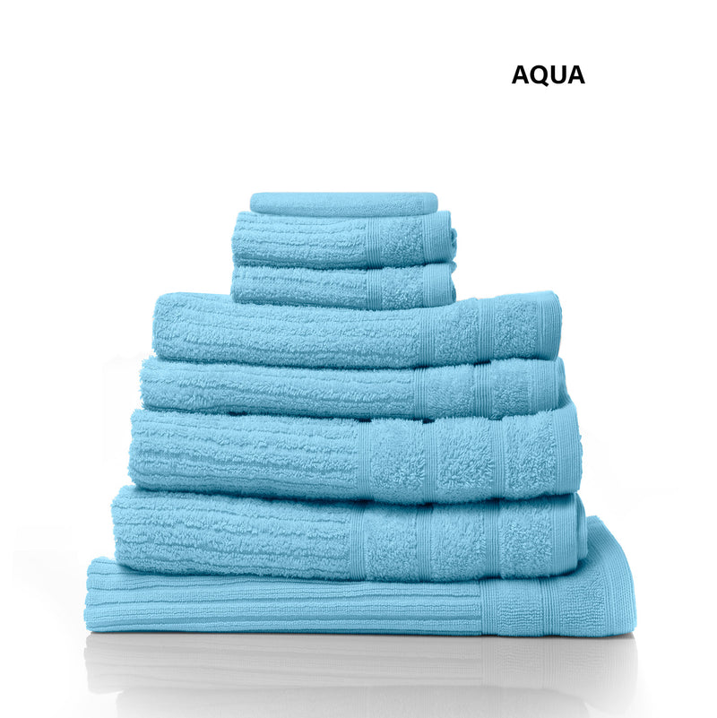 Dealsmate Royal Comfort Eden Egyptian Cotton 600GSM 8 Piece Luxury Bath Towels Set - Aqua