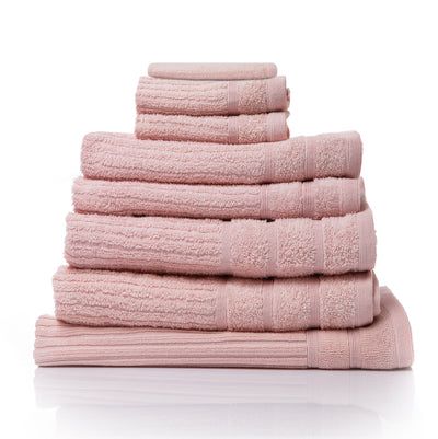 Dealsmate Royal Comfort Eden Egyptian Cotton 600GSM 8 Piece Luxury Bath Towels Set - Blush
