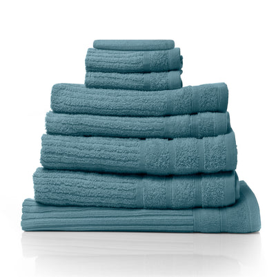 Dealsmate Royal Comfort Eden Egyptian Cotton 600GSM 8 Piece Luxury Bath Towels Set - Turquoise