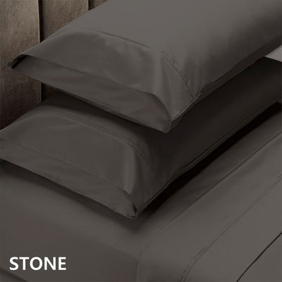 Dealsmate Royal Comfort 1500 Thread Count Cotton Rich Sheet Set 4 Piece Ultra Soft Bedding - Double - Stone