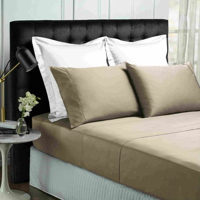 Dealsmate Park Avenue 500TC Soft Natural Bamboo Cotton Sheet Set Breathable Bedding - Single - Pewter