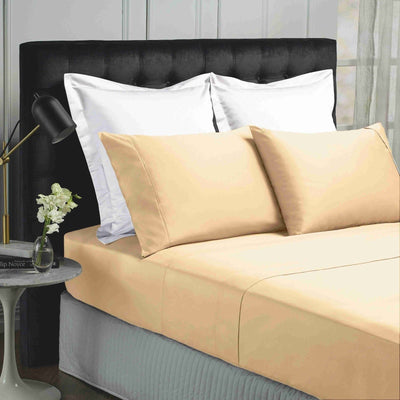 Dealsmate Park Avenue 500TC Soft Natural Bamboo Cotton Sheet Set Breathable Bedding - King - Blush
