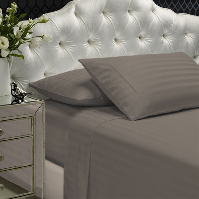 Dealsmate Royal Comfort 1200TC Sheet Set Damask Cotton Blend Ultra Soft Sateen Bedding - King - Pewter