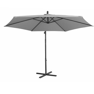Dealsmate Milano 3M Outdoor Umbrella Cantilever With Protective Cover Patio Garden Shade - Grey