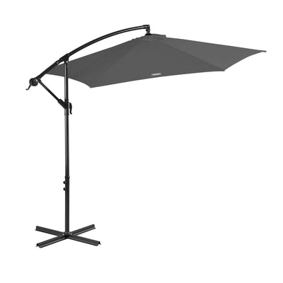 Dealsmate Milano 3M Outdoor Umbrella Cantilever With Protective Cover Patio Garden Shade - Charcoal