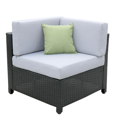Dealsmate Milano 5 Piece Wicker Rattan Sofa Set Black Grey Outdoor Lounge Patio Furniture