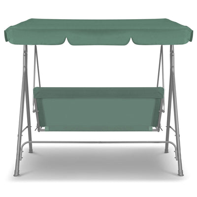 Dealsmate Milano Outdoor Swing Bench Seat Chair Canopy Furniture 3 Seater Garden Hammock - Dark Green