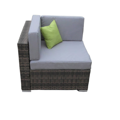 Dealsmate Milano 9 Piece Wicker Rattan Sofa Set Oatmeal Grey Outdoor Lounge Furniture