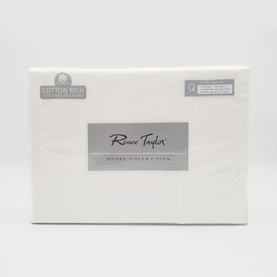 Dealsmate Renee Taylor 1500 Thread Count Pure Soft Cotton Blend Flat & Fitted Sheet Set White King