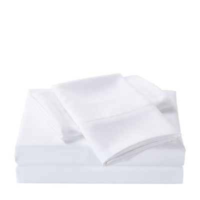 Dealsmate Royal Comfort 350GSM Bamboo Quilt  2000TC Sheet Set And 2 Pack Duck Pillows Set - Single - White