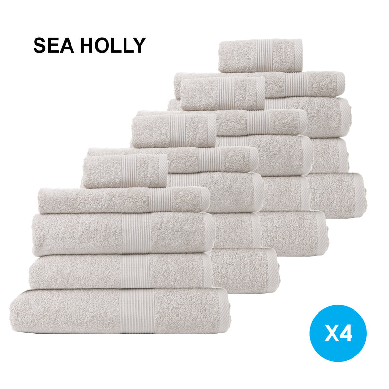 Dealsmate Royal Comfort 20 Piece Cotton Bamboo Towel Bundle Set 450GSM Luxurious Absorbent - Sea Holly