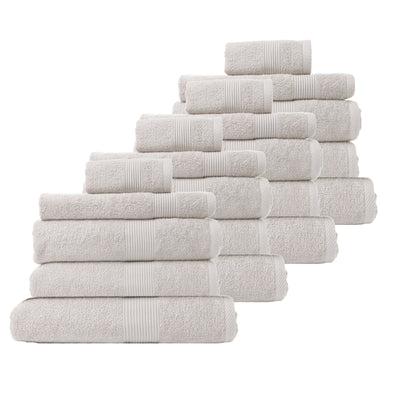 Dealsmate Royal Comfort 20 Piece Cotton Bamboo Towel Bundle Set 450GSM Luxurious Absorbent - Sea Holly