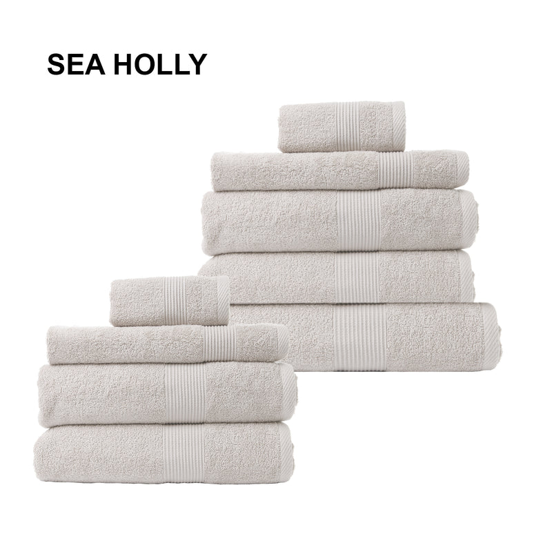 Dealsmate Royal Comfort 9 Piece Cotton Bamboo Towel Bundle Set 450GSM Luxurious Absorbent - Sea Holly