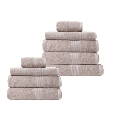 Dealsmate Royal Comfort 9 Piece Cotton Bamboo Towel Bundle Set 450GSM Luxurious Absorbent - Champagne